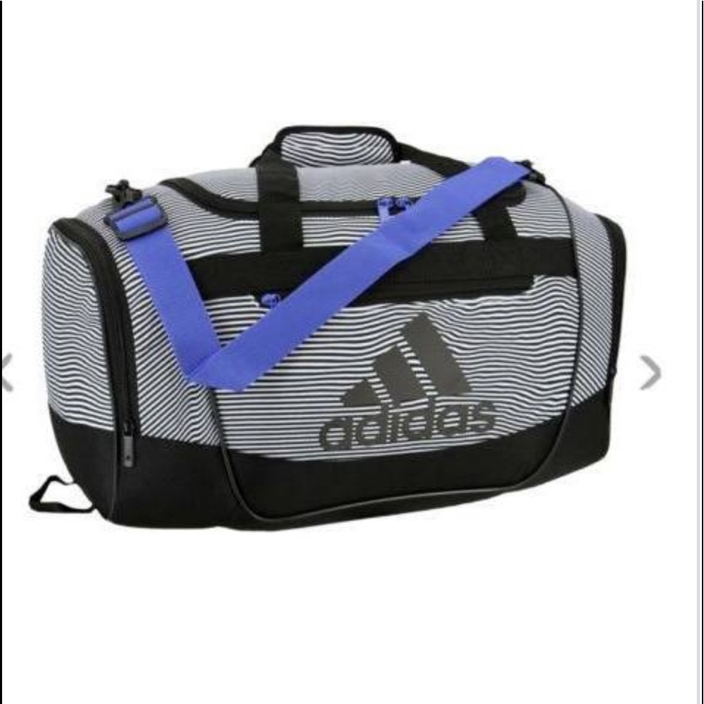 “ADIDAS” Stripe/Black Defender Dufflel Bag